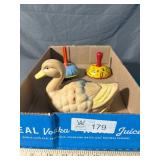 Sun Rubber Co. Duck and 2 Vintage Noise Makers