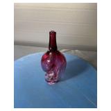 Glass Vase and Blue Glass Paperweight