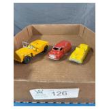 3 pcs; 2 Metal Tootsie Toy Vehicles