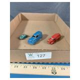 3 Metal Toy Vehicles; 2 Tootsie, 1 Japanese Tin Mi