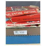Box of Misc Vintage Valentine Cards and D©cor