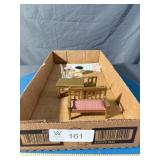 Doll Furniture, Cast Iron Toilet Tootsie Toy, Rug,