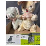 Vintage Bunny and Puppy Stuffed Animals