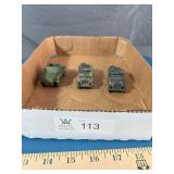 3 pcs; Metal Dinky, 2 Jeeps, 1 Scout