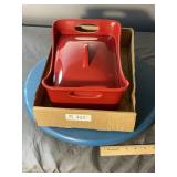 Rachel Ray Bakeware Red Casserole  3.5 Qt, 1.5 Qt,