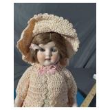 Vintage China Doll w/Knitted Clothes