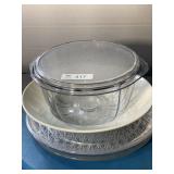 Food Network Bowl 13", Glass Christmas Plate 13"