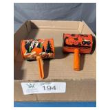 2 US Metal Toy Vintage Halloween Noise Makers