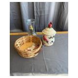 Vintage Sonoma Knollwood Canister, Woven Basket an