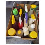 Assorted Household Cleaning Supplies and Spray Bot