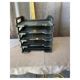 Stackable Black Plastic Document Trays