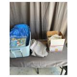 Blue Poly Tarps Gray Curtains and Towels Mixed Lot