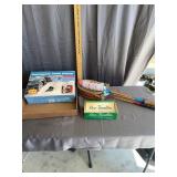 Vintage Badminton Rackets Cigar Box And Snow Shove