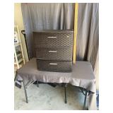 Sterilite Three Drawer Plastic Weave Storage Cart