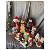 Vintage Christmas Snowman and Penguin Plush Holida