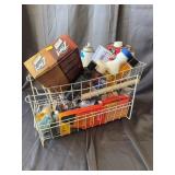 Assorted Household Cleaning Products and Wire Stor