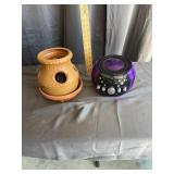 Terracotta Strawberry Planter Pot and Purple Porta