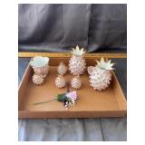 Vintage Lefton Pink Rose Pineapple Ceramic Vanity