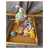 Vintage Easter Decor Plush Ty Beanie Babies and Fi