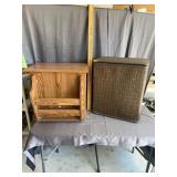 Vintage Burlington Hamper and Wood Magazine Side T