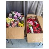 Assorted Faux Floral Arrangements and Cemetery Vas