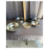 Vintage Stainless Steel Cookware Bowls and Glasbak