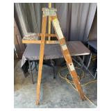 Vintage Michigan 5-Foot Wooden Stepladder with She