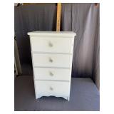 Vintage Painted White Wooden Four Drawer Chest
