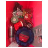 Large Lot of Christmas Holiday Decorations and Tab