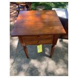 Vintage Two Drawer Solid Wood Side Table