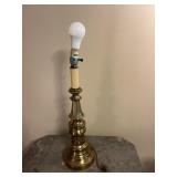 Traditional Brass Pedestal Baluster Table Lamp
