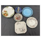 Limoges Porcelain Plates And Figural Cherub