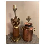 Vintage Brass Federal Eagle And Copper Canister Ta