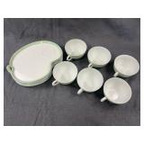 Vintage Noritake Green & White Porcelain Asymmetri