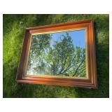 Classic Wood Framed Wall Mirror with Gilt Inner Bo