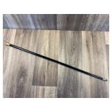 1890 Ebonized Wood Walking Cane 24 Karat Gold