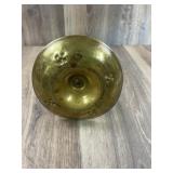 Vintage Etched Brass Candlestick Base Home Decor