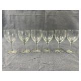 Etched Starburst Glass Cordial Stemware Set
