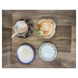 Porcelain Tableware Bavaria Flow Blue & Milk Glass