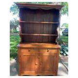 Country Pine and Mahogany Two Piece Hutch