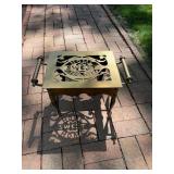 Antique Brass Fireplace Footman Hearth Trivet Stoo