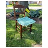 Antique Carved Wood Ladderback Side Chair
