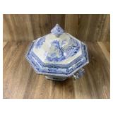 J Wedgwood Seine Pattern Blue White Soup Tureen