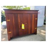 Vintage Rustic Wood Two Door Accent Cabinet