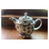 Vintage James Sadler Purple Pansy Floral Chintz Te