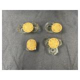 Pressed Glass Salt Cellars and Dishes Lot