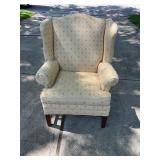 Vintage Traditional Wingback Armchair With Leaf Pa
