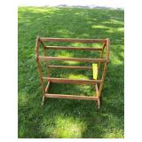 Vintage Oak Standing Quilt Rack Blanket Holder