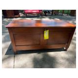 Antique Cherry Wood Blanket Chest with Interior Ti