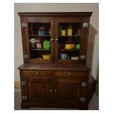 Vintage Child Size Wooden Hoosier Cabinet Kitchen